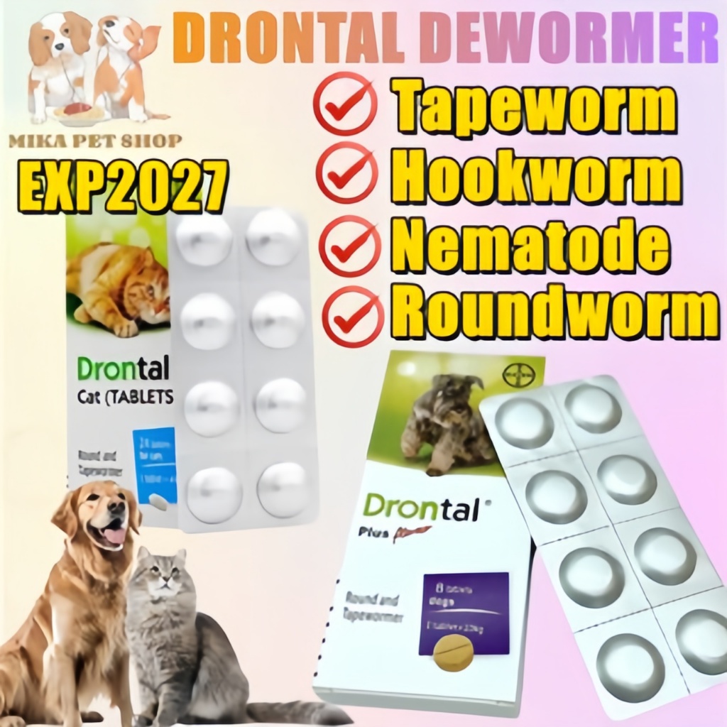 Drontal Plus Tablets for Dog Dewormer Deworming For Dog Cat Dewormer