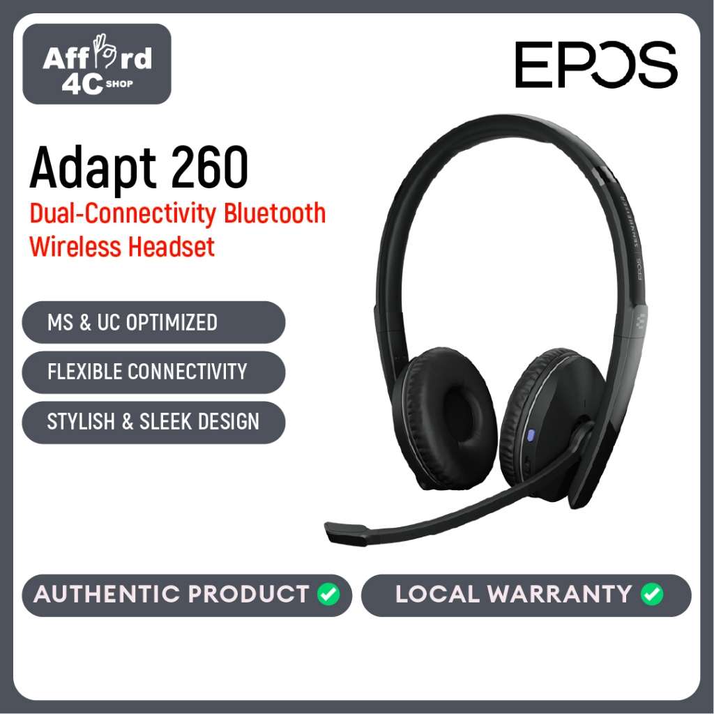 Epos Adapt 260 Bluetooth USB Headset with USB-A dongle | Shopee Philippines