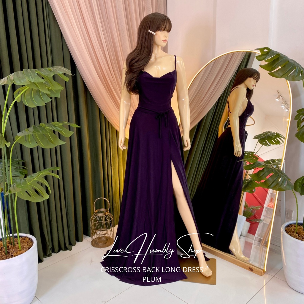 CRISSCROSS BACK LONG DRESS | Shopee Philippines