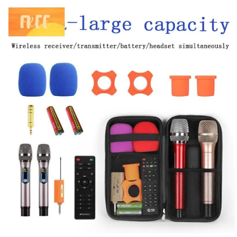 MUSICER Microphone Storage Case Shockproof Hard EVA Protect Box 1/2/4 ...