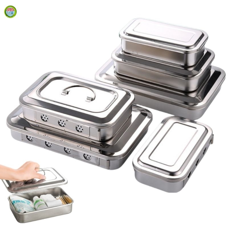 9/11.5Inch Stainless Steel Instruments Tray Dental Steriliser Container ...