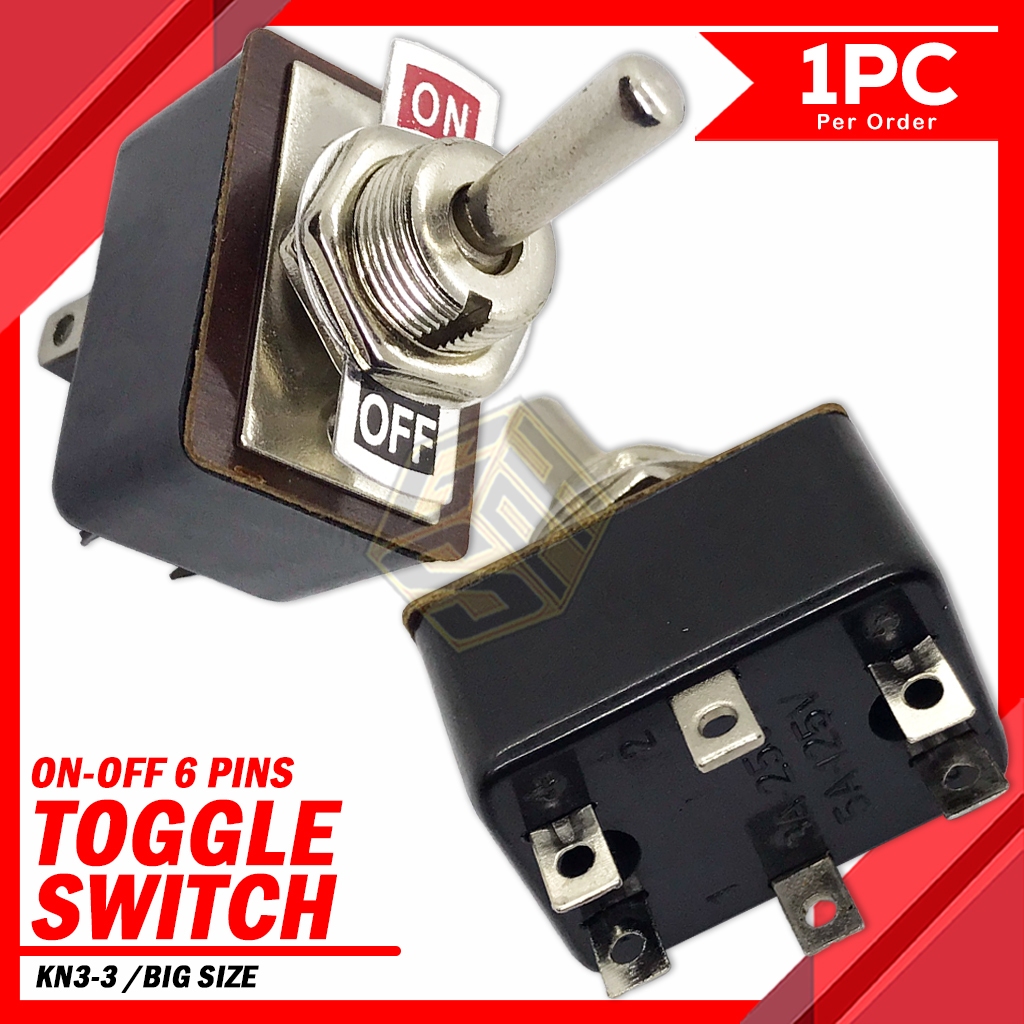 Toggle Switch 6 Pins ON-OFF Big Size Heavy Duty | Shopee Philippines