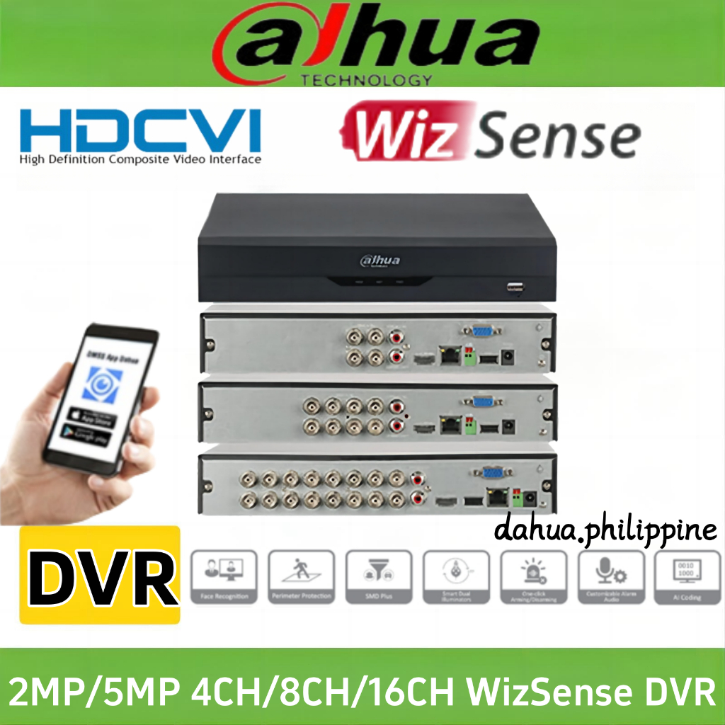 Dahua CCTV DVR 4/8/16 CH Face Detection H.265 Motion Detect Video