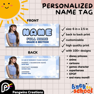 BINI Designs - Customized PVC or LAMINATED School Name Tag for Kids ...