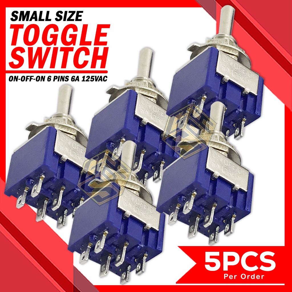 5PCS Mini Toggle Switch ON-OFF-ON 6 Pins Heavy Duty | Shopee Philippines