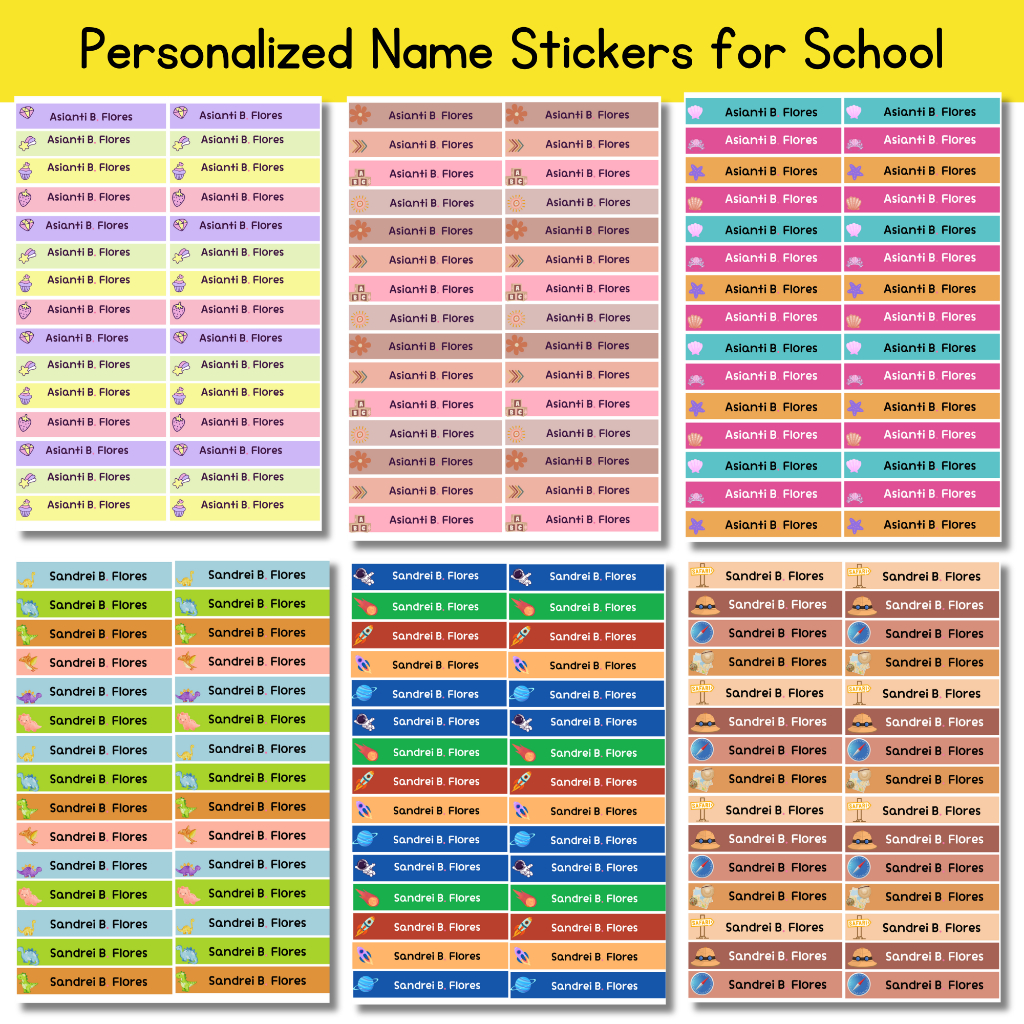 Name Sticker Subject Personalized for Notebook Waterproof School Kids ...
