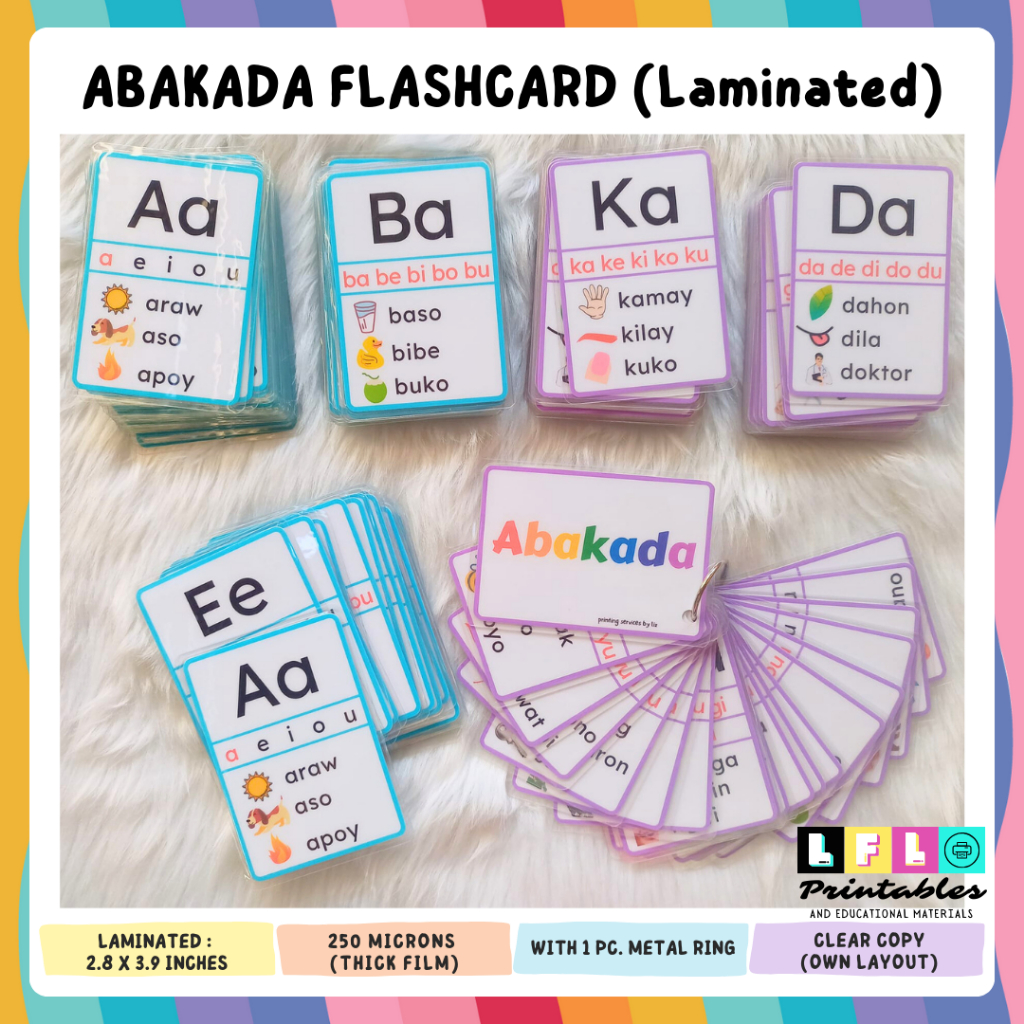 ABAKADA LAMINATED FLASHCARD (TAGALOG) | Shopee Philippines