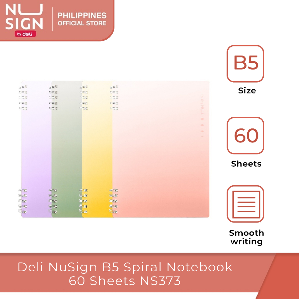 Deli NS373 NuSign B5 Spiral Notebook 60 Sheets | Shopee Philippines
