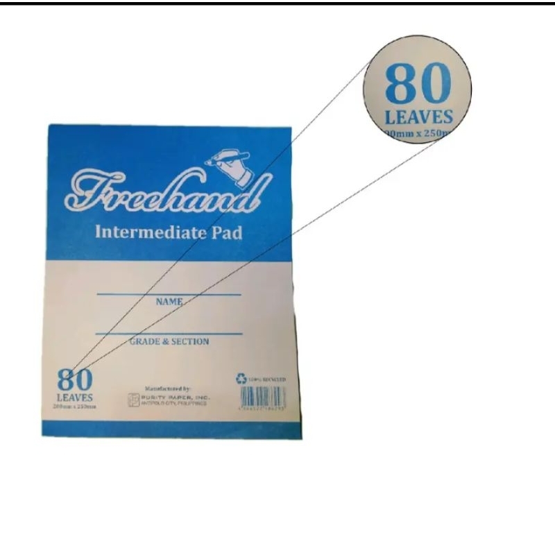 FREEHAND intermediate 80 Leaves 10 pads paper | Shopee Philippines