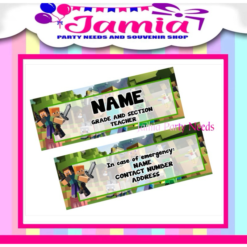 Laminated/PVC Name Tag for School Available ALL Characters | Shopee ...