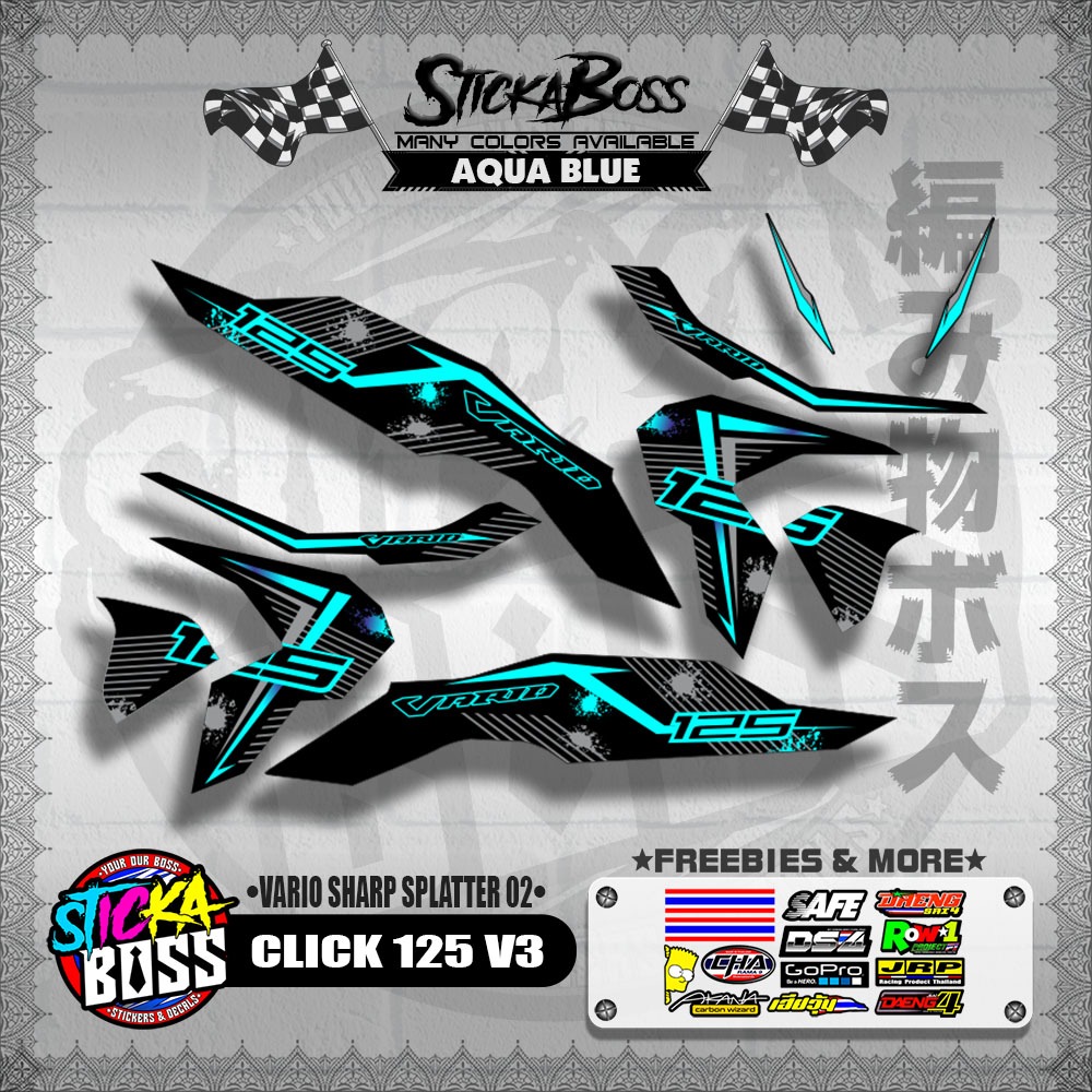STICKER DECALS for CLICK 125 V3 ( CV3VASHSP02 ) By STICKABOSS (SOFIE ...