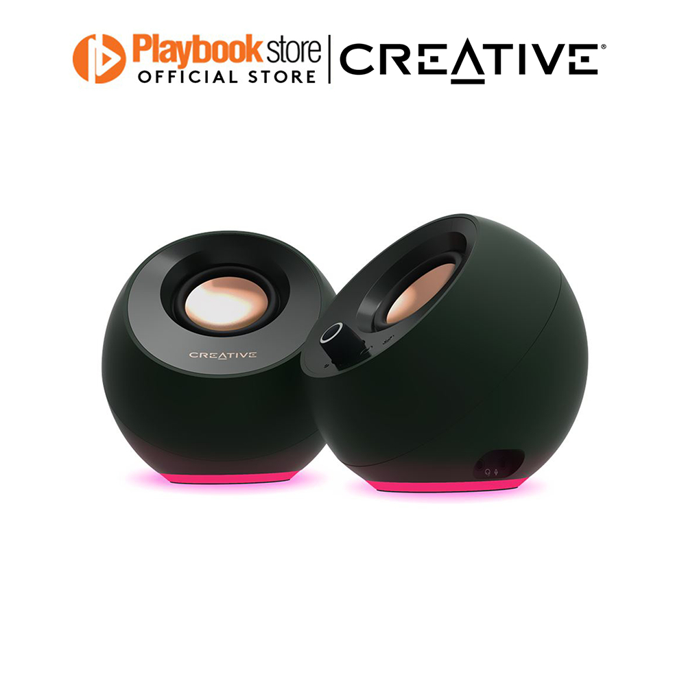 Creative Pebble Pro (Bianco) – Casse Desktop RGB Con Bluetooth 5.3, Potenza Fino A 30W, BassFlex E Clear Dialog Per Film E Musica