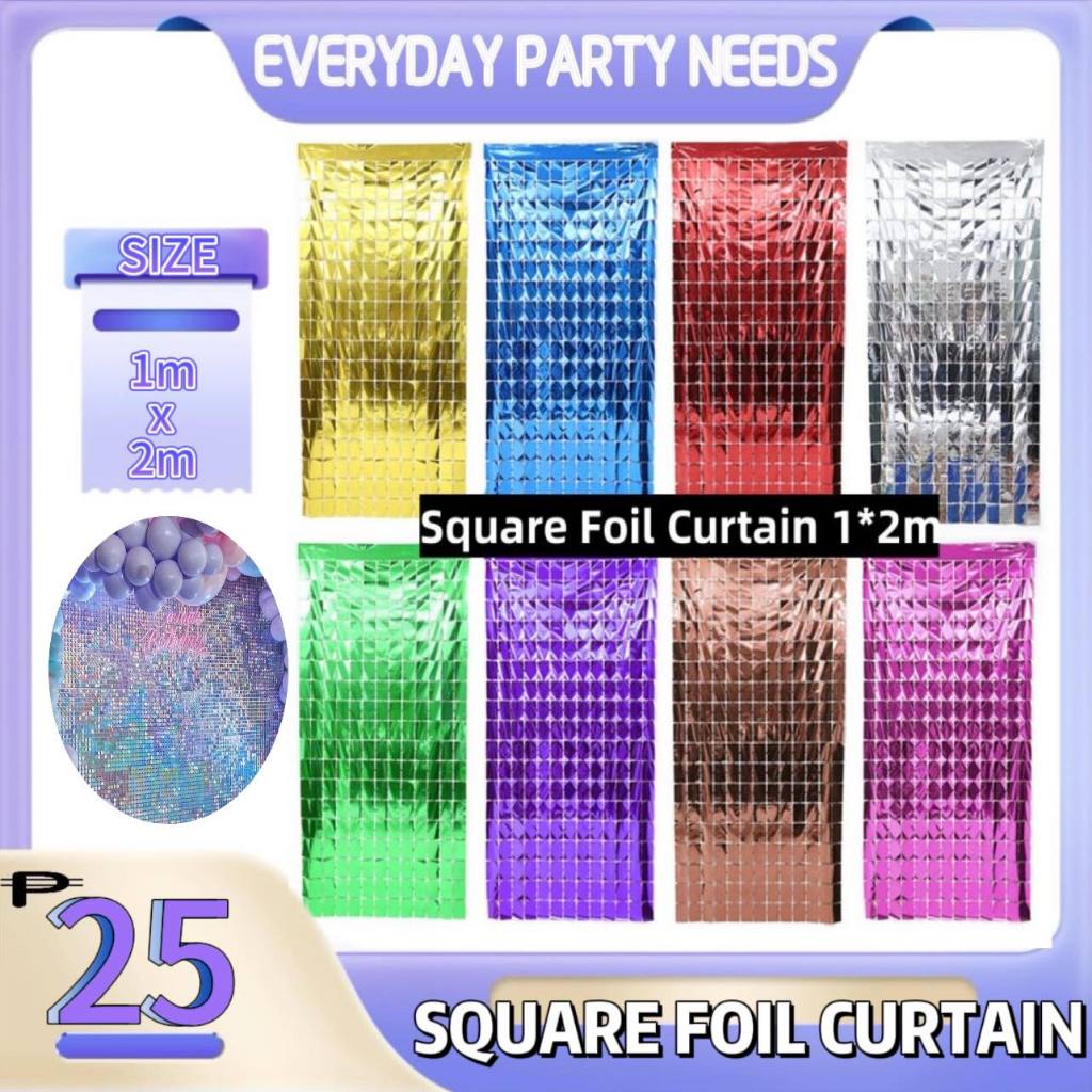 2meters Square Curtain Foil Curtain Backdrop Birthday Party Decorations