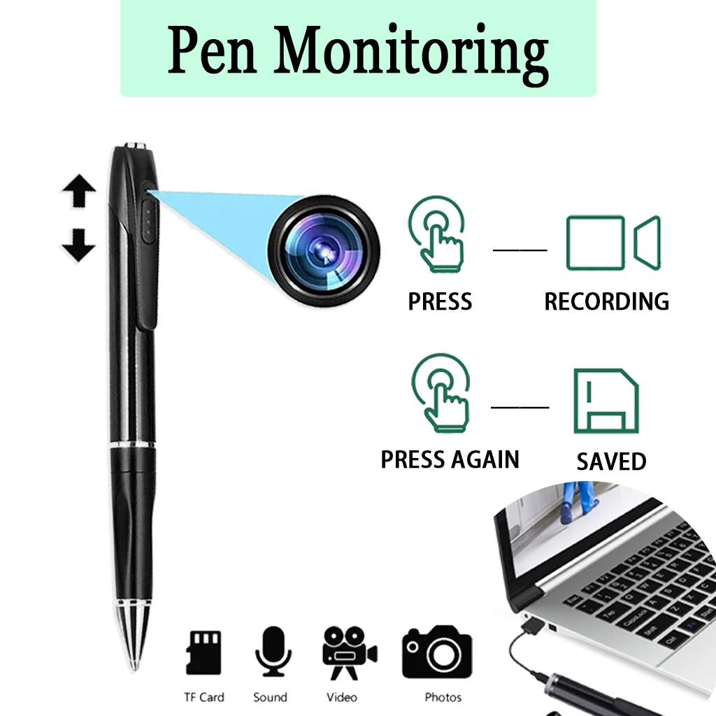 Spy Cam Mini Camera 1080P HD Cam Pen Safety 2.5H Video Record V8 Hide ...
