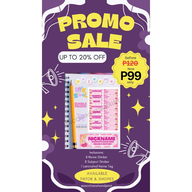 Subject Sticker & Nametag Bundle Set | Shopee Philippines