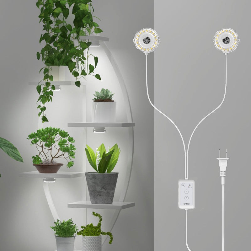 SANSI 5W LED Grow Light – Full Spectrum Indoor Plant Lamp With Timer, 18 LEDs, 120° Beam, 5V USB, Dimmable 25-100%