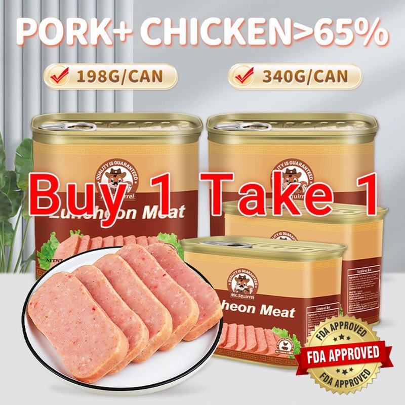 Mr.Squirrel 340g Luncheon Meat Buy 1 Take 1 Chicken & Pork Hansung Spam ...