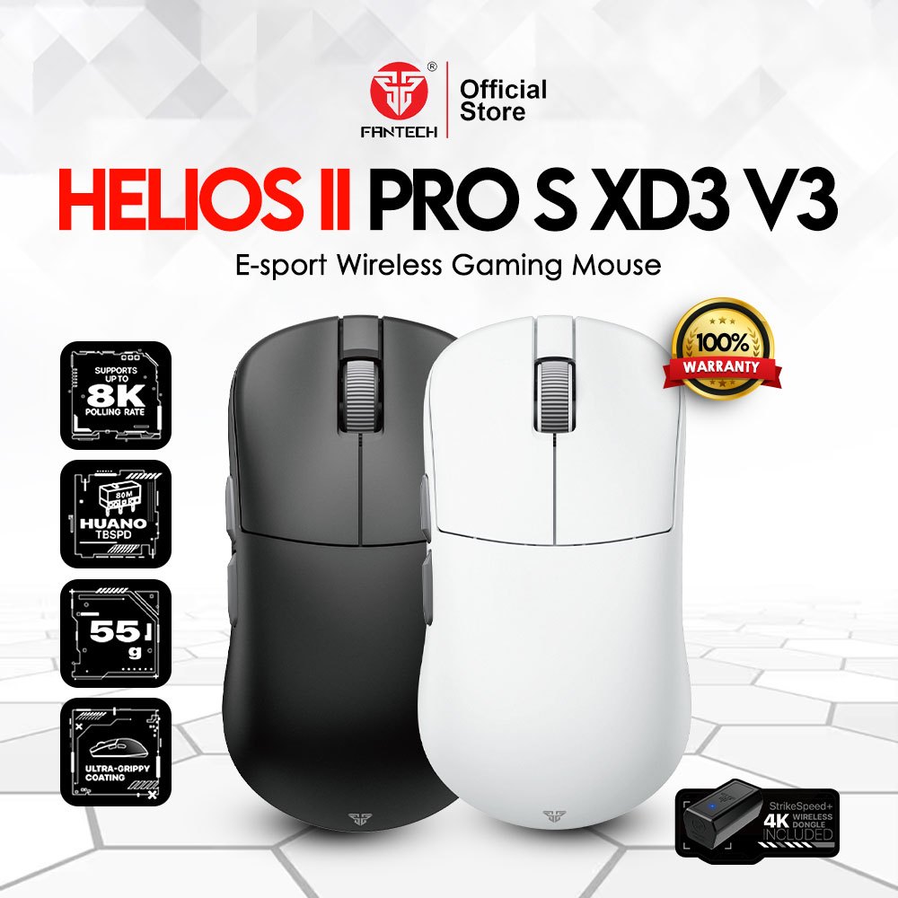 Fantech HELIOS II PRO S XD3v3 8K Polling rate E-sports Wireless Gaming ...