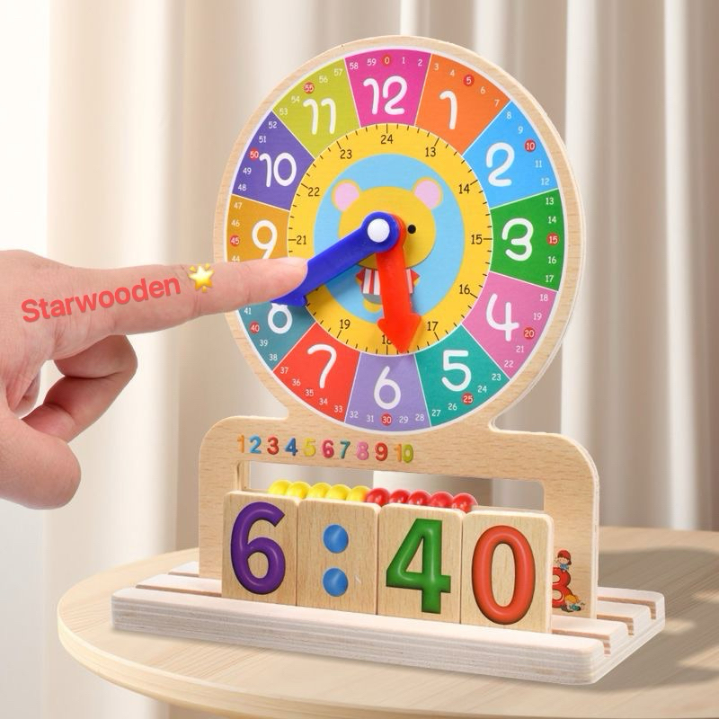Children's Wooden Numbers Clock | Shopee Philippines