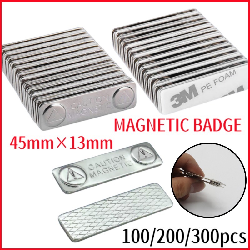 100/200/300pcs Magnetic Badge Nameplate/Adhesive Magnet/Name Tag ...