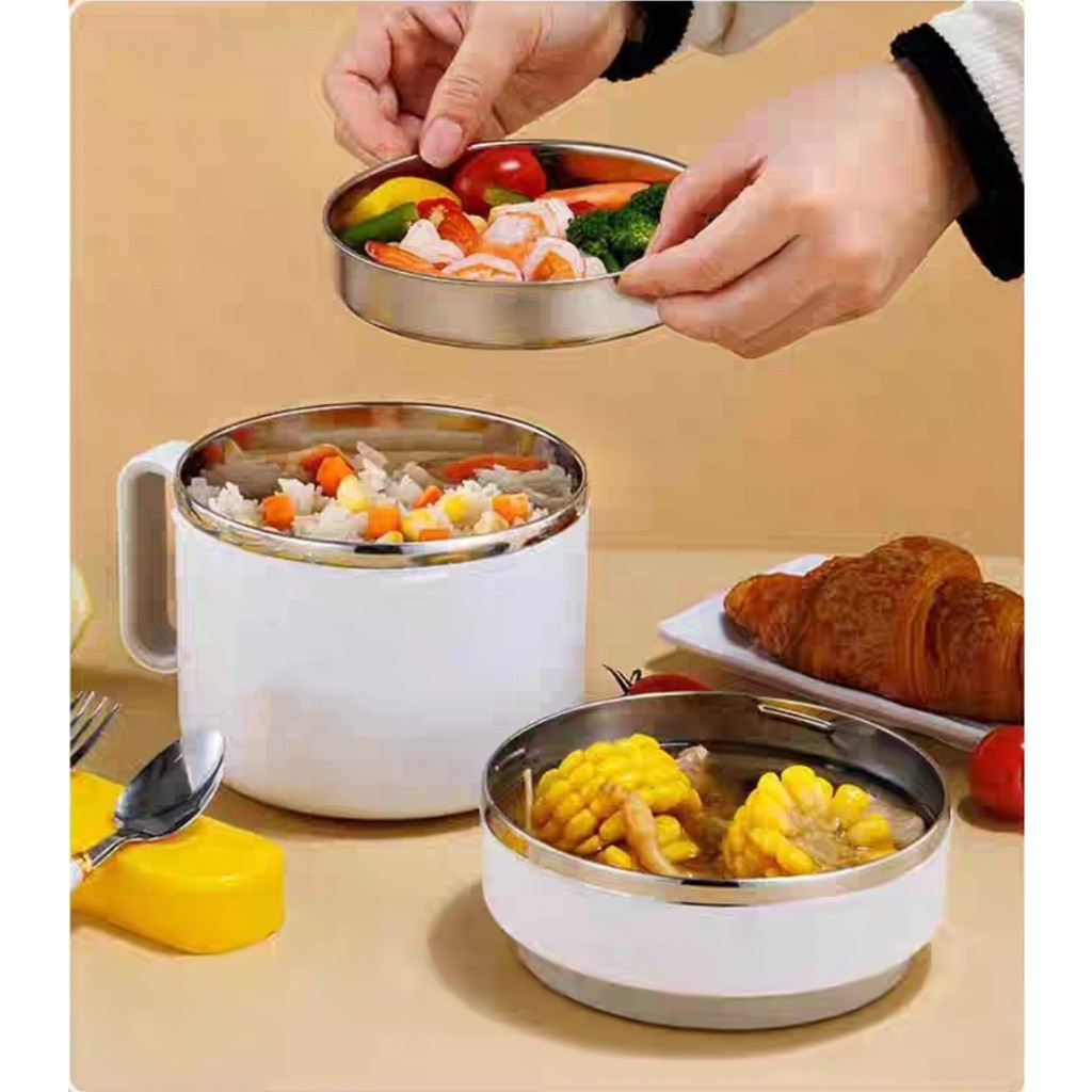 Stainless steel lunch box office worker insulated lunch box anti ...