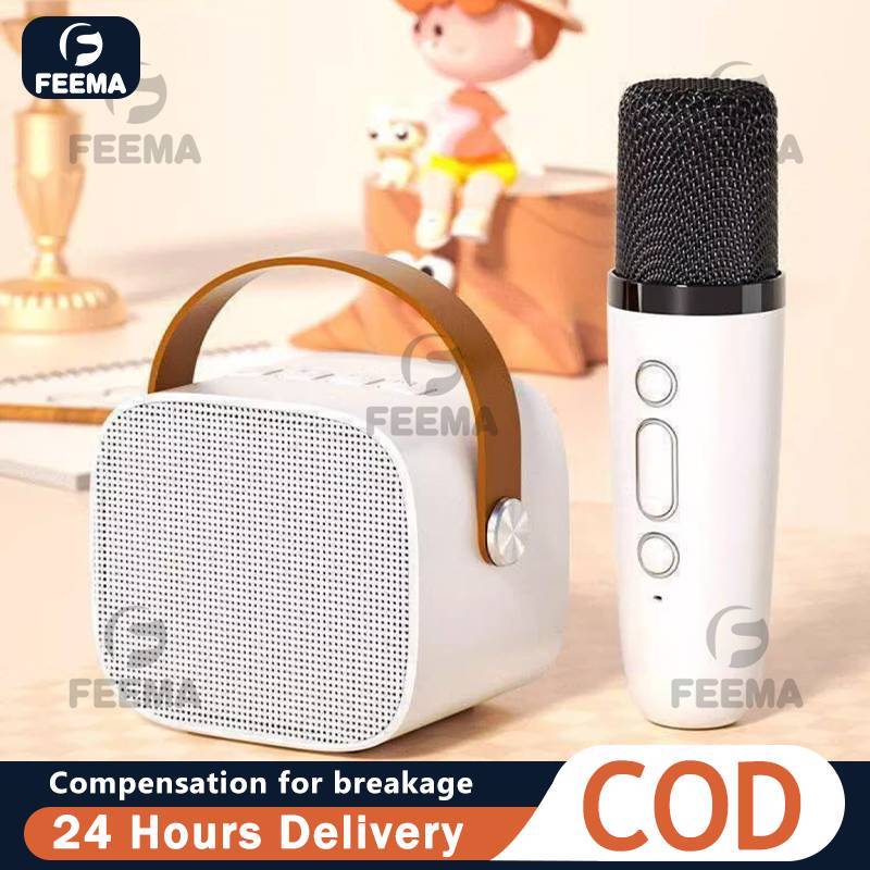 Mini Karaoke Wireless Audio Speaker Bluetooth Microphone Portable Home ...