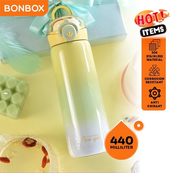 BONBOX 440ml Gradient Color Stainless 304 Vacuum Bottle Tumbler Push ...