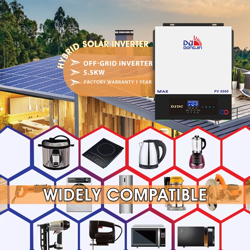 DongJin Power 48V Hybrid Solar Inverter 5500W/5.5KW Pure Sine Wave ...