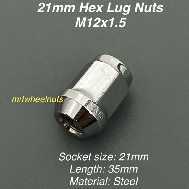 DPAccessories Chrome M12x1.25 Lug Nuts - Closed End Bulge Acorn, 21mm Hex (Set Of 24)
