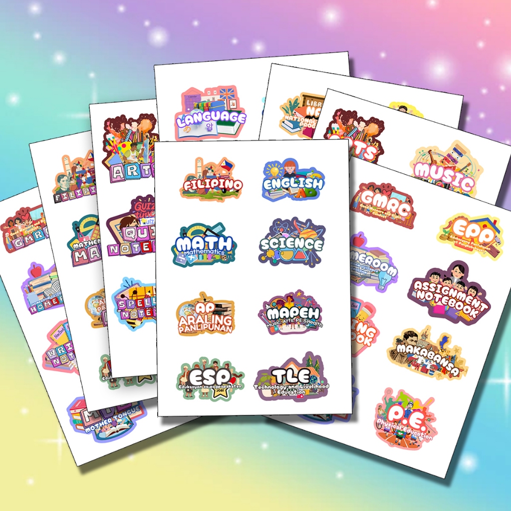 Notebook Label Sticker for All Subject - Set | Shopee Philippines