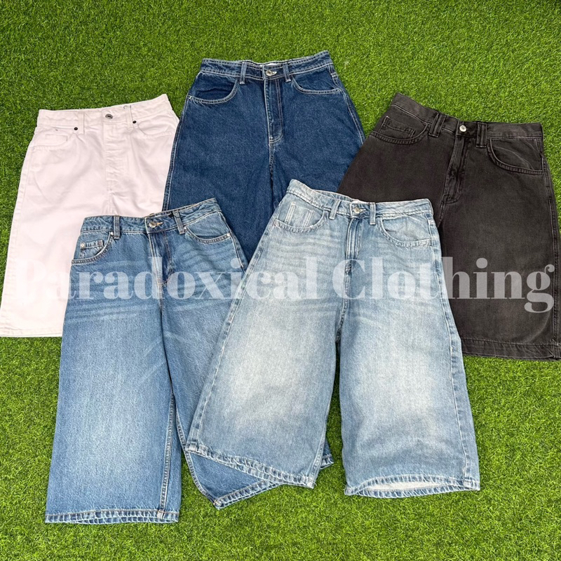 Bershka Basic Denim Unisex Jorts Shopee Philippines