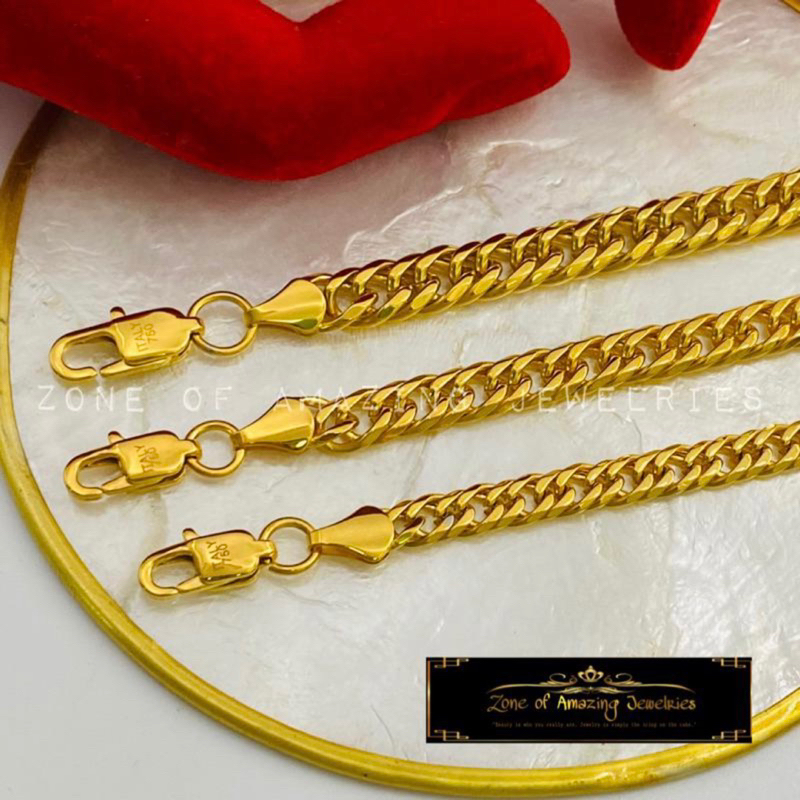 zoaj.ph Italy 750 Unisex Japan Bracelet Lobster Lock Stainless Gold ...