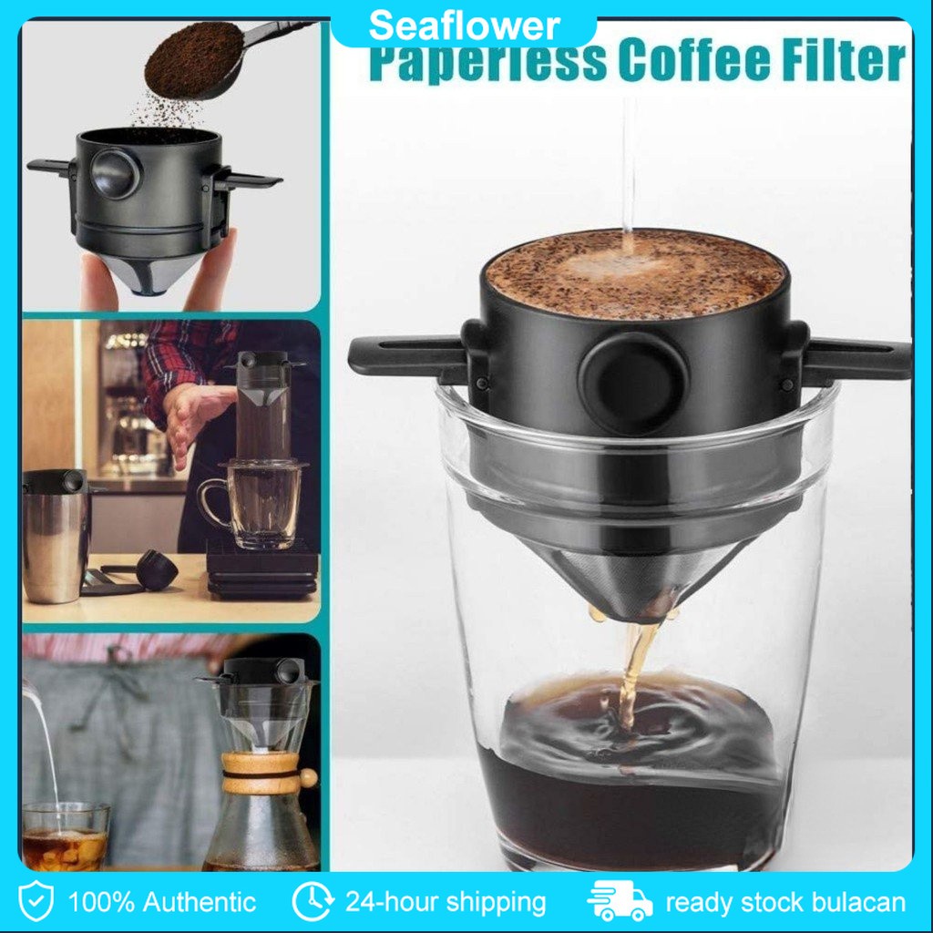 Coffee Set Foldable Coffee Filters Stainless Steel Drip Coffee Funnel ...
