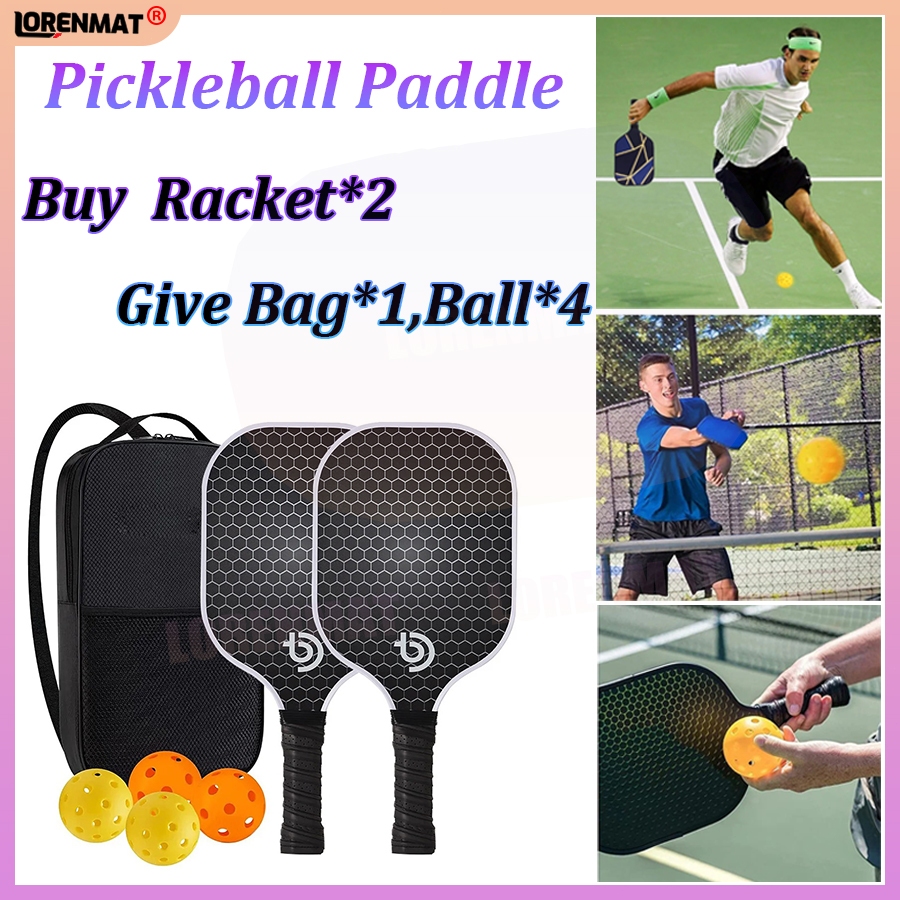 Pickleball Paddles Carbon Fiber set USAPA Approved Seat Pickleball ...