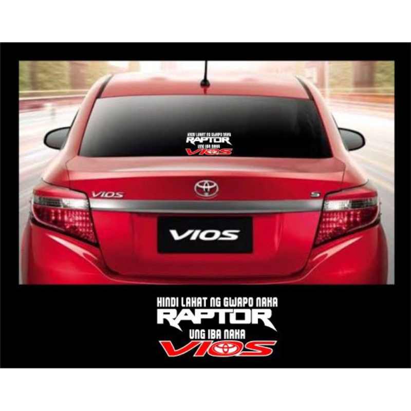 Toyota Vios Funny Sticker for Rear Windshield | Shopee Philippines