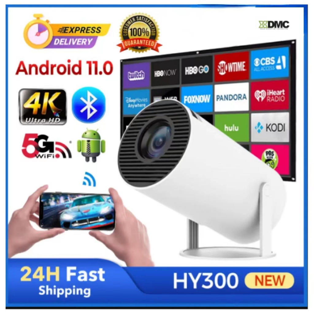 X-DEAL HY300 Projector 4K Android 11 Smart Projecter Wifi Bluetooth ...