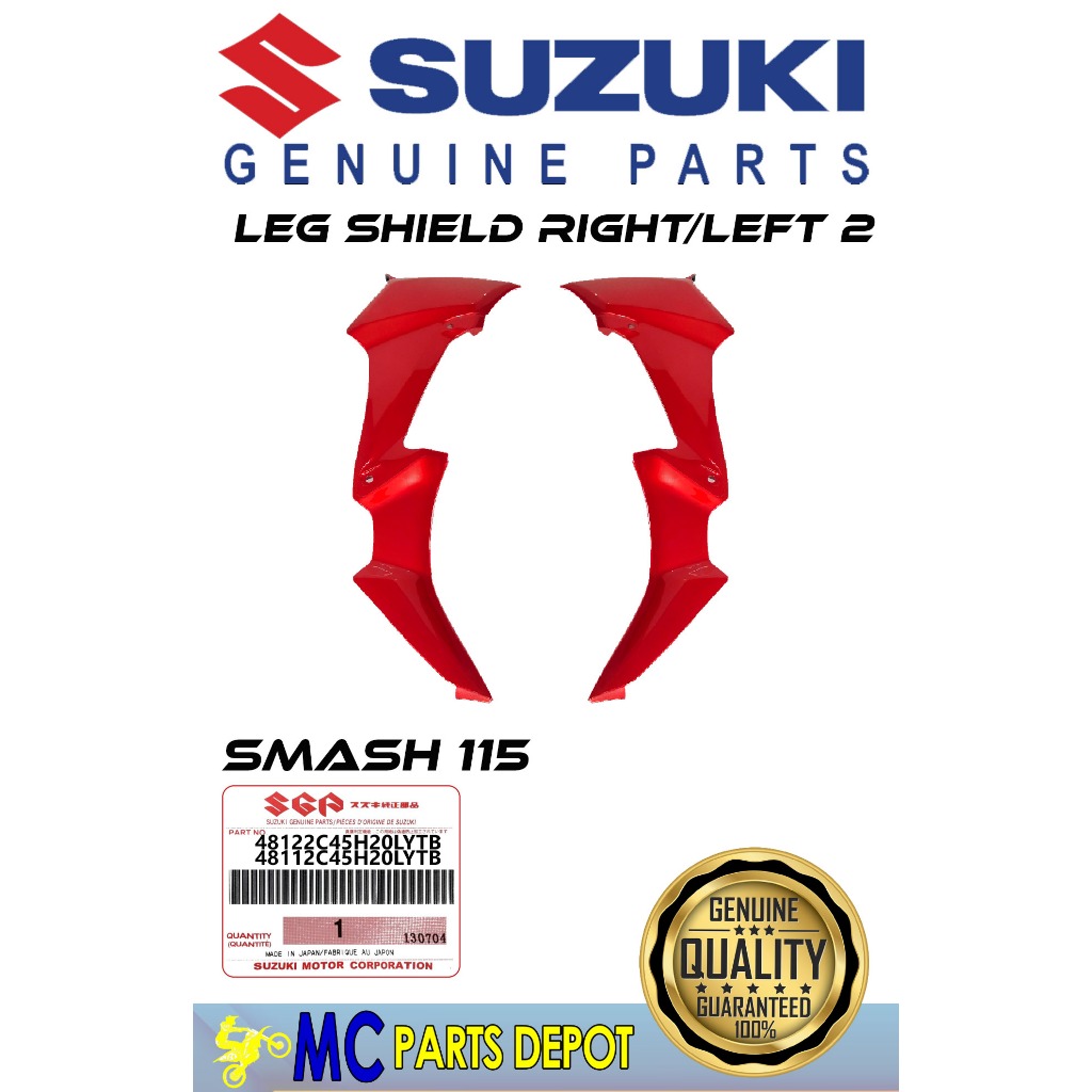 LEG SHIELD 2 RIGHT/LEFT RED (48112C45H20LYTB/48122C45H20LYTB) SET ...