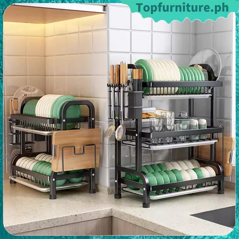 ️PH⭐2/3 Tier Countertop Dish Drying Rack Kitchen Storage Rack Plate ...