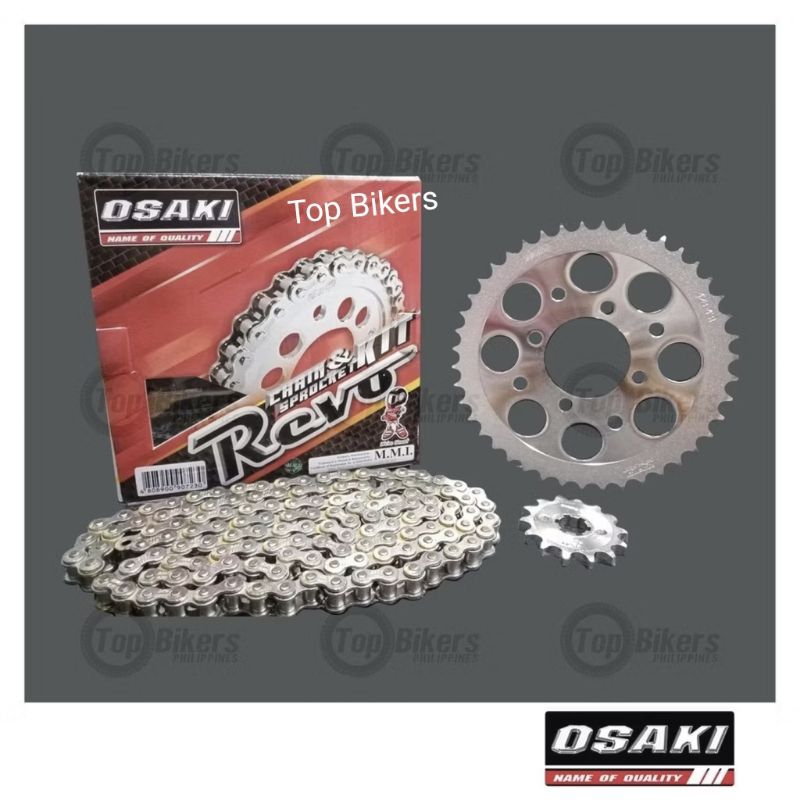 Osaki Revo Chrome Chain & Sprocket Set XRM, Trinity, RS, Wave 100 R/w ...