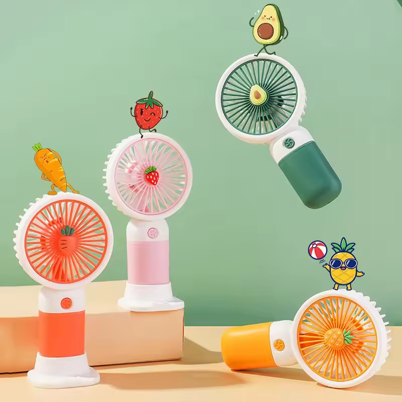 CANDY COLOR CUTE FRUIT DESIGN MNI FAN RECHARGEABLE HANDHELD AND DESKTOP ...