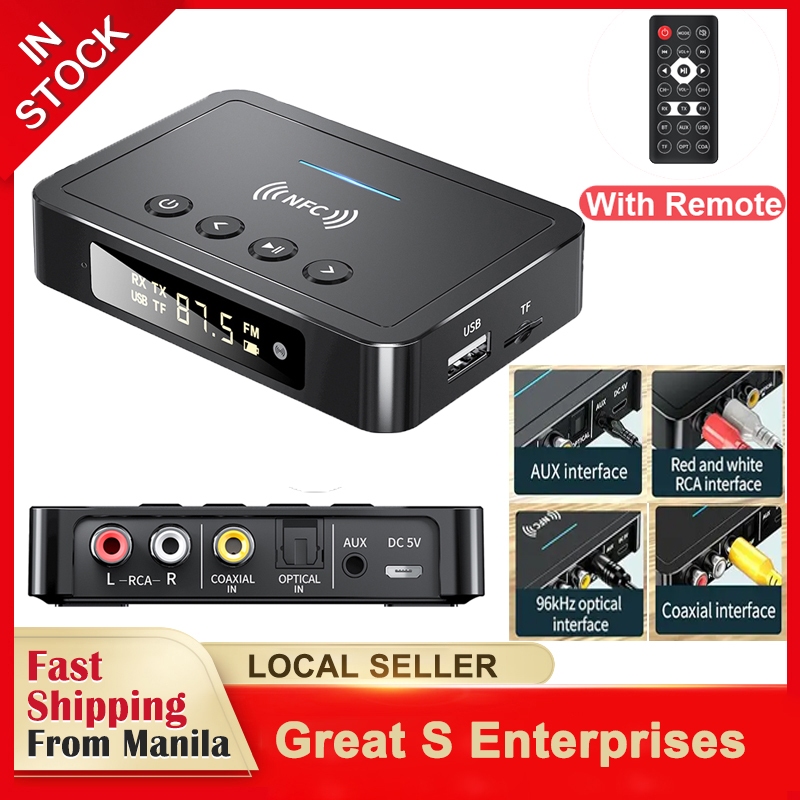 3IN1 Bluetooth 5.0 Transmitter Receiver Wireless 3.5mm Adapter AUX NFC ...