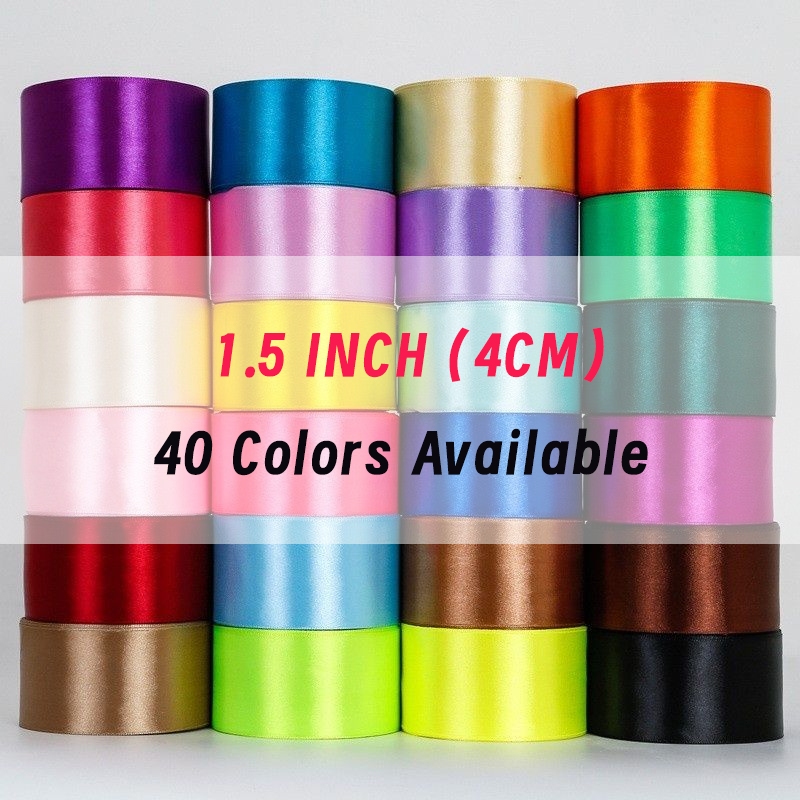 4cm (25 yards/roll) Satin Ribbon Roll Gift Packaging Ribbon Flower ...