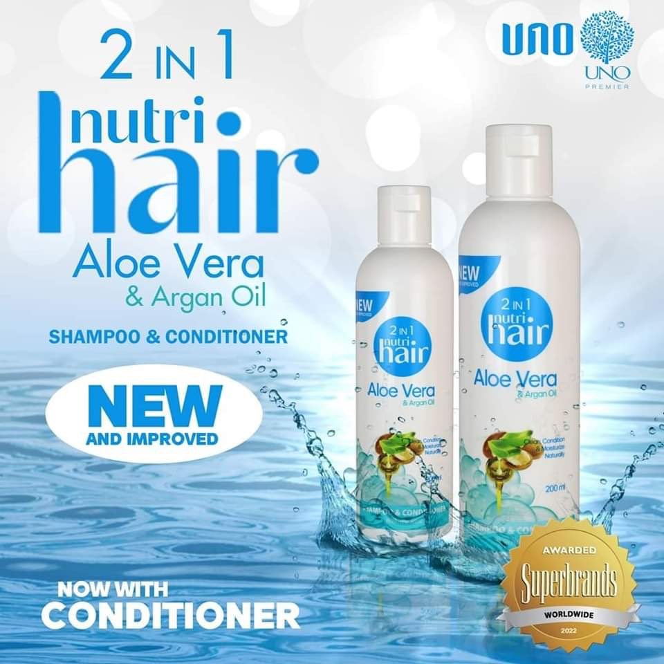 UNO NEW 2 in 1 Nutrihair Aloe Vera and Argan oil Shampoo with ...