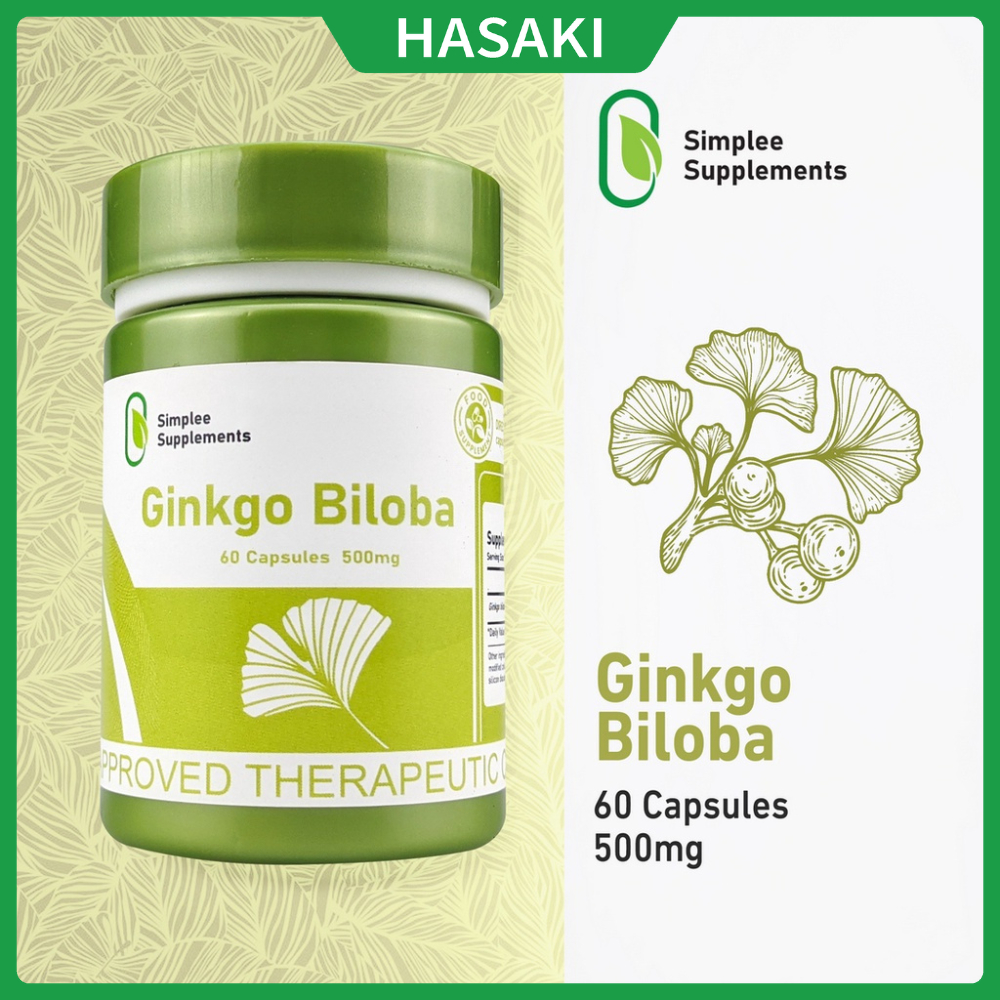 Simplee Ginkgo Biloba Capsule Supplement 60 capsules (500mg each ...