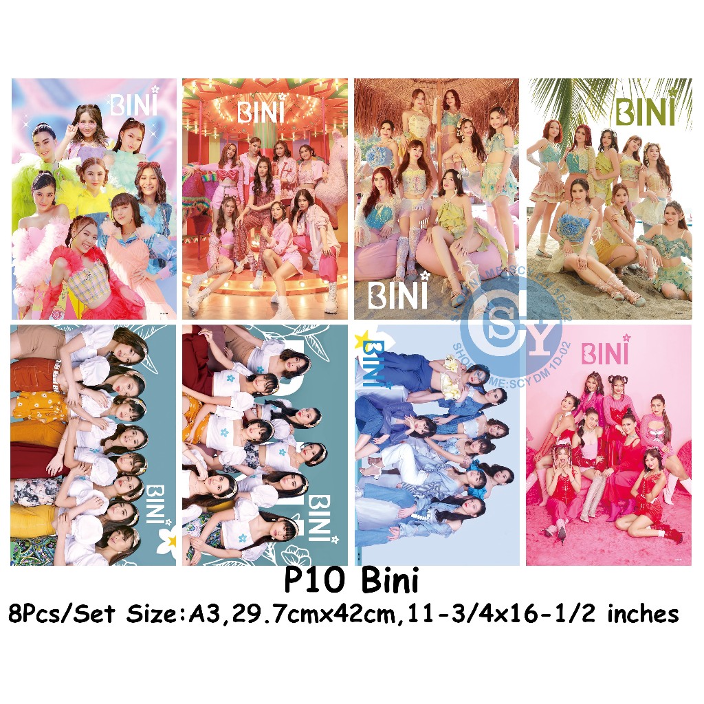Bini Poster Korean Kpop 1set 8Pcs A3 Size | Shopee Philippines