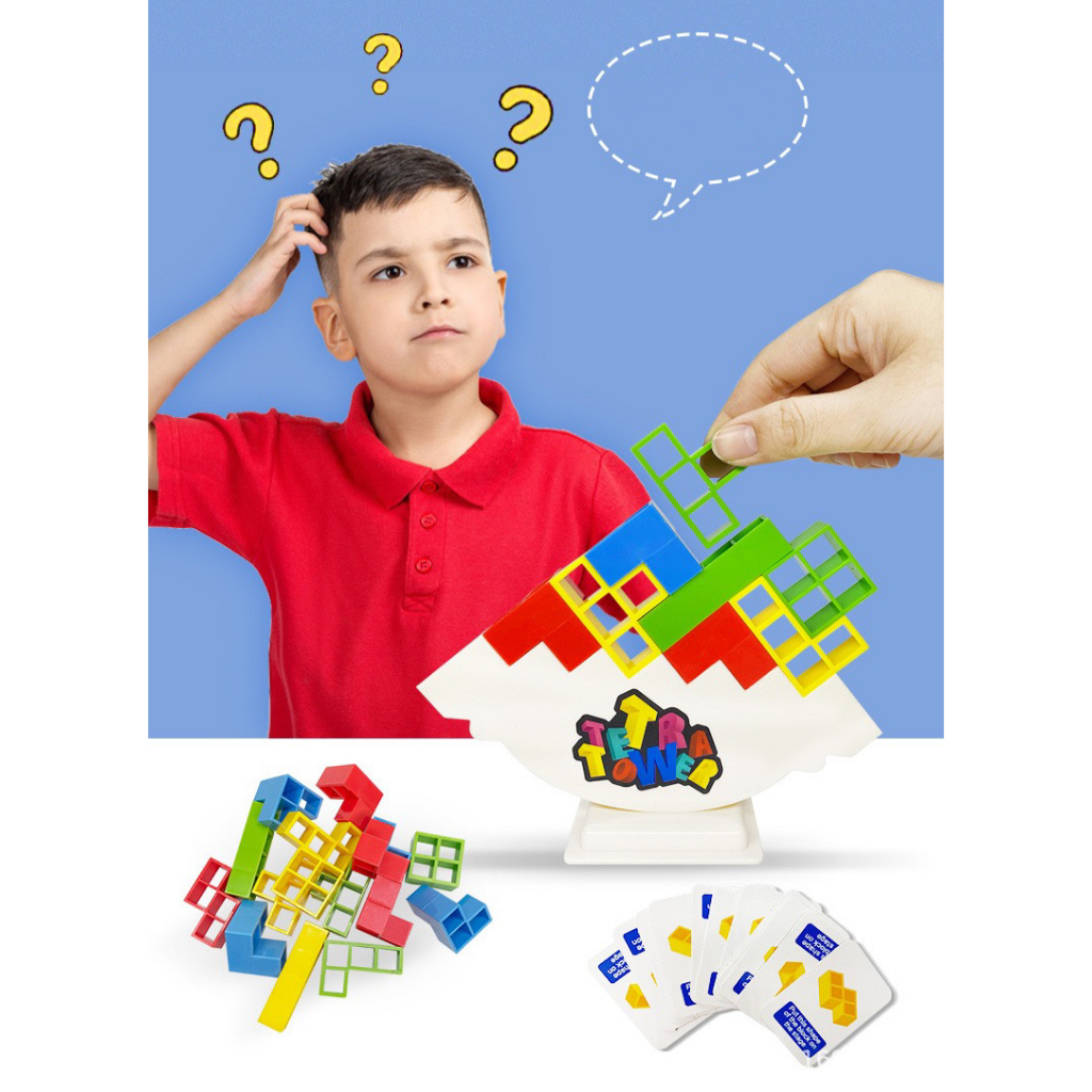 Russian blocks cube stacking game balance swing children s