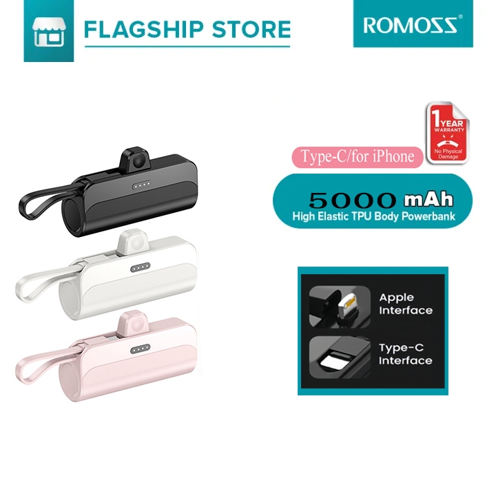 Romass Original Mini Powerbank 5000mah 2 in 1 Power Bank Portable ...