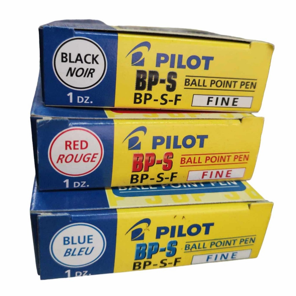 Pilot BPS Fine 12pcs 1 box BLACK, BLUE and RED Ballpen Ballpoint Pen ...