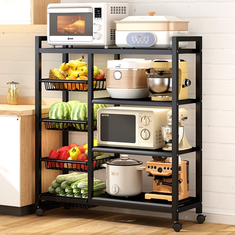 Kitchen organizer rack With plate With dish rack Metal rack With Wheel ...
