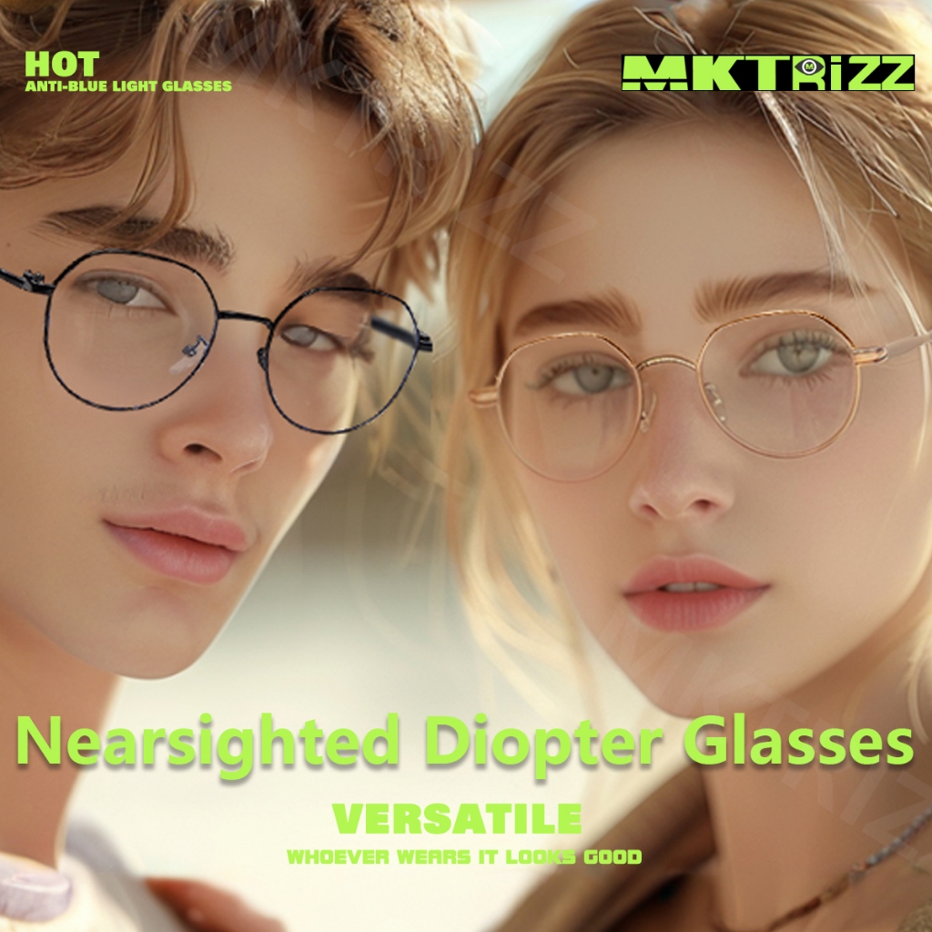 MKTRIZZ Nearsighted Diopter Eyeglasses8067Antiradiation/BuleLight